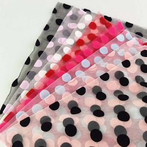 Vải Tuyn Flock In Ấn Đốm 100% Polyester Lưới Lưới Vải Cho Quần Áo Thụy Sĩ Voile Gạc Lưới Vải - Product Image 1