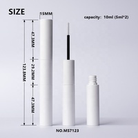 Tube de mascara vide à double compartiment 5ml*2, flacon de sérum pour cils à double extrémité 10ml, brosse fine, emballage cosmétique de maquillage