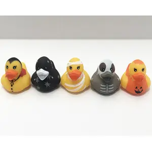 Halloween Baby Bath Toys Floating Yellow Duck Toy Kids Shower Squeeze Sound Squeaky Rubber Ducks Bulk