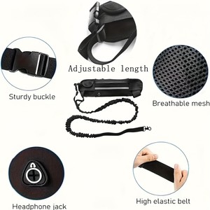Laisse de course mains libres pour chien avec sac banane réfléchissant pour le jogging matinal et la randonnée en sentier - Product Image 2
