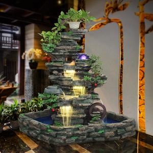 Fontaine d'eau artificielle avec rochers et lumières, pour intérieur et extérieur, décoration de jardin, sur pied, 110-230V - Product Image 2