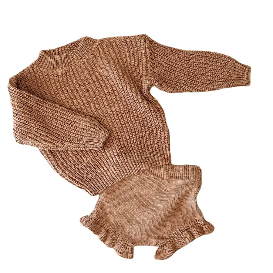 Couleur et taille personnalisées ensemble de tricot 100% coton pour bébé très vendu pull en tricot pour bébé à la mode