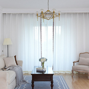 Rideau voilage blanc <span class=keywords><strong>transparent</strong></span> écran mince tissu plancher fini avion baie vitrée simple écran de <span class=keywords><strong>balcon</strong></span> - Product Image 2