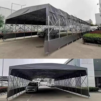 Tente mobile rétractable à structure en acier pour le stationnement des voitures et le garage, grande tente d'événement en PVC