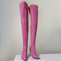 Bottes hautes OEM 11 cm à talons aiguilles pointus, sexy, style classique, pour femmes, grandes tailles 34-48