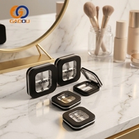 Palette de maquillage rectangulaire 4 couleurs avec miroir, étui vide carré pour fard à joues et fard à paupières