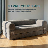 Ensemble de canapé-lit en mousse compressée haute densité sans cadre, portable, en tissu, design moderne, ergonomique, pour hôtel et villa