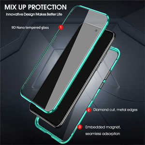 Étui de téléphone magnétique en verre trempé métallique double face à couverture intégrale à 360 degrés pour <span class=keywords><strong>Samsung</strong></span> A12 A52 A22 <span class=keywords><strong>A32</strong></span>, étui de luxe pour Note 9 - Product Image 5