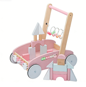 Andador de Madera Personalizado COMMIKI con Bloques, Tablero de Actividades de Educación Temprana, Juguete de Madera - Product Image 2