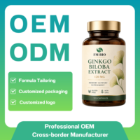 Capsules de Ginkgo Biloba 120 mg, Complément sans gluten et sans OGM, Soutien de la mémoire cérébrale, Marque privée disponible