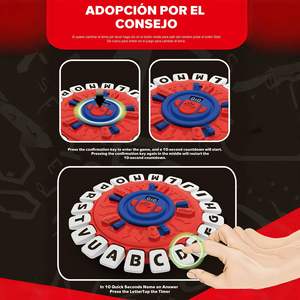 Juego de Mesa de Palabras de Ritmo Rápido con 26 Letras Mejorado para Juego <span class=keywords><strong>en</strong></span> Español, Interacción entre Padres e Hijos, Fiestas y Grupos - Product Image 2