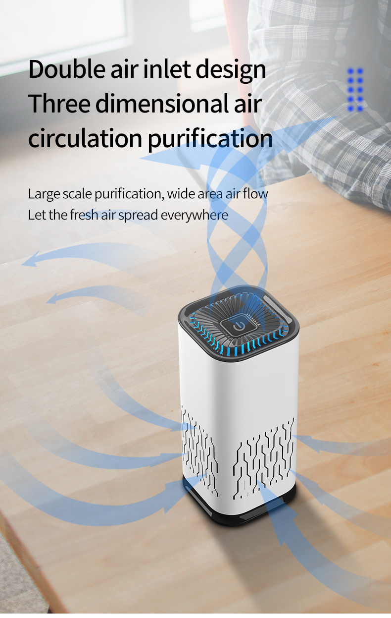 Negative ion sterilization Air purifier Three dimensional air circulation purification Household Car air purifier