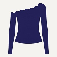 Ensemble de yoga et fitness asymétrique pour femmes avec épaules dénudées et ourlet festonné – Tenue de sport active et extensible pour la gym et le Pilates