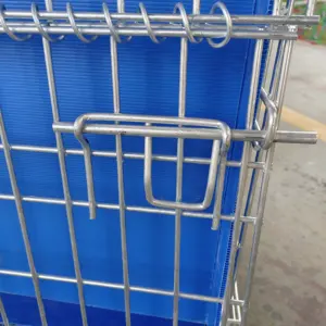 Heavy Duty Collapsible Galvanized Stacking Wire Mesh Pallets Container With Pp Board