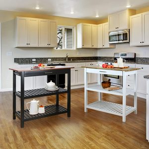 Estante <span class=keywords><strong>de</strong></span> cocina con manoplas para el hogar, estante <span class=keywords><strong>de</strong></span> almacenamiento informal con encimera <span class=keywords><strong>de</strong></span> madera dura <span class=keywords><strong>de</strong></span> estilo americano - Product Image 4