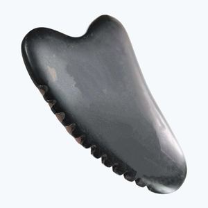 Planche de Gua Sha en pierre de Bian, pierre naturelle noire, masseur anti-âge pour le drainage lymphatique - Product Image 2