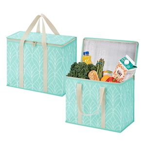 2 Pack Large Insulated Shopping <b>Bag</b> Foldable Cooler <b>Bag</b> with Reinforced Lid Standing Shopping <b>Bag</b> Reusable <b>Thermal</b> <b>Lunch</b> <b>Bag</b> - Product Image 1