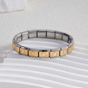 Bracelet modulaire italien en alliage de zinc, élastique, à assembler soi-même, unisexe, chaîne à maillons tendance - Product Image 3