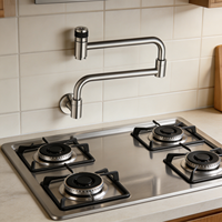 Robinet de cuisine mural pivotant en laiton à poignée unique, design classique et moderne, sur mesure, avec douchette extractible, pour usage hôtelier et domestique, vente en gros