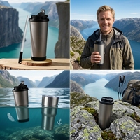 Gobelet en titane pur Ti 40% plus léger, maintien au froid 24h, double isolation, avec paille, approuvé FDA, support ODM, expédition rapide, en stock, vente chaude