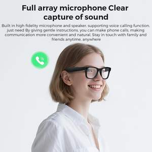 Lunettes Intelligentes avec Traduction en Temps Réel, Assistant de <span class=keywords><strong>Chat</strong></span> IA, Caméra 8MP 3200W Pixels, Vidéo 1200P, Double Micros et Haut-parleurs - Product Image 2