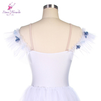 Costume de tutu de ballet blanc long romantique 20534, robe de danse de fée imprimée pour spectacle de scène