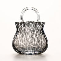 Vases en cristal en gros, motif sac à main, pour fleurs, en écaille de tortue et ambre, centre de table élégant, imprimé léopard, pour mariage
