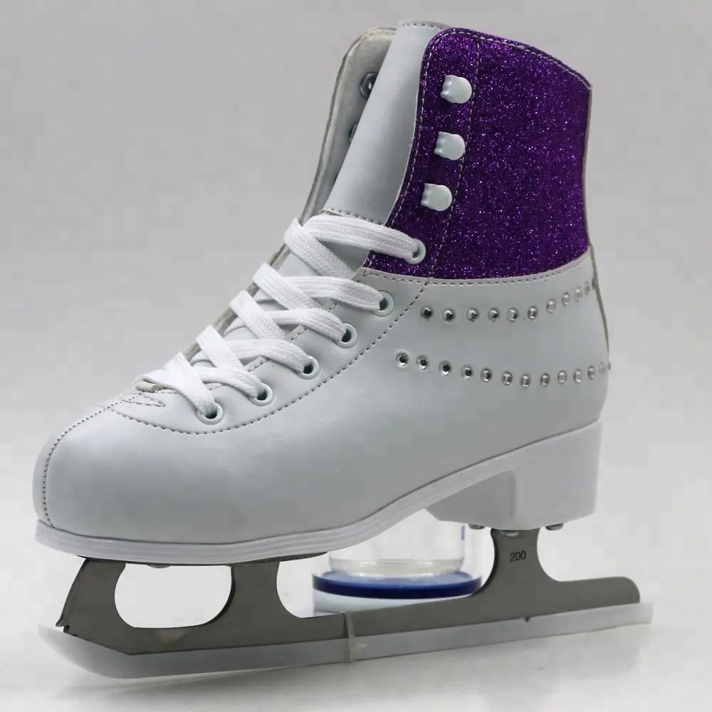 Glitter 4 Wiel Patines Pvc Leer Met Fluwelen Figuur Ice Skate Schoenen Voor Kinderen En Volwassen