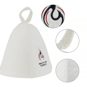 Cappello da sauna in pura lana <span class=keywords><strong>che</strong></span> porta il tuo marchio come un distintivo d'onore, mentre il calore si avvolge all'ingresso. - Product Image 3