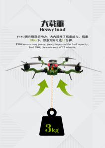 Dual-quang Pod 2K nhiệt hình ảnh máy ảnh tốc độ cao ai bay Drone nền tảng <span class=keywords><strong>v</strong></span>ới điều khiển từ xa DF-F580 - Product Image 3