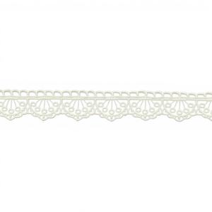 Dentelle en organza 100% nylon extensible à séchage rapide de qualité supérieure, motif coquillage festonné blanc pour robes de mariée - Product Image 1