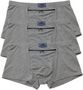 กางเกงในชายแบบพื้นฐาน ซ่อนกระเป๋าซิปสำหรับเดินทาง ระบายอากาศ ป้องกันแบคทีเรีย ป้องกันไฟฟ้าสถิตย์ บ็อกเซอร์บรีฟ ผ้าฝ้าย 100% - Product Image 1