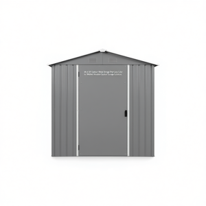Caseta de Almacenamiento Metálica para Exteriores de 6 pies x 5 pies, Construcción de Acero Gris, Resistente a la Intemperie, Solución de Almacenamiento para Exteriores - Product Image 1