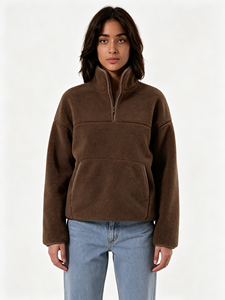 <span class=keywords><strong>Felpa</strong></span> <span class=keywords><strong>con</strong></span> cappuccio in pile invernale <span class=keywords><strong>con</strong></span> logo ricamato personalizzato all'ingrosso 100% poliestere <span class=keywords><strong>marrone</strong></span> Sherpa felpe <span class=keywords><strong>con</strong></span> cappuccio da donna - Product Image 2