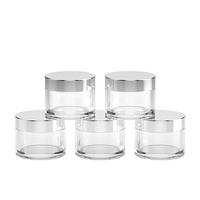Pot cosmétique vide rechargeable en PETG de 1 oz, 2 oz, 4 oz pour crème visage, avec couvercle doré/argenté, pot en plastique de 4 oz avec couvercles – Vente en gros