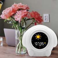 Expressions personnalisées Horloges pour chambre d'enfant Soleil Lune Rise Réveil pour enfants Veilleuse pour enfants avec réveil