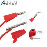 JIALUN Double Ended 4mm Stackable Banana Plug Test Lead Cable 50cm/100cm Silicone Insulated Wire for Instrumentation