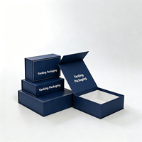 Boîte pliante de luxe personnalisée avec logo, en carton rigide mat noir, jetable, vide, avec fermeture magnétique