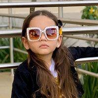 9678 New Big Frame Children's Sunglasses Pearl Beauty Sunglasses Baby Candy Fashion Cute Sun Glasses for Kids