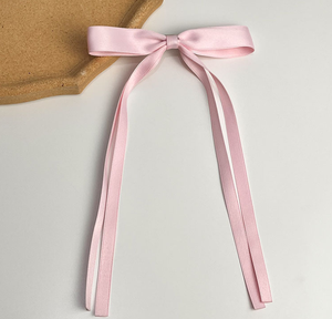 Pasadores de Pelo para Niñas con Lazo Doble de Cola Larga y Cinta Metálica, Color Personalizado - Accesorios Diarios Dulces y Lindos a la Moda - Product Image 2