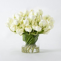 Ensemble de fleurs artificielles en forme de tulipes blanches, design personnalisé, commande en gros, pour projet d'achat en gros pour hôtels