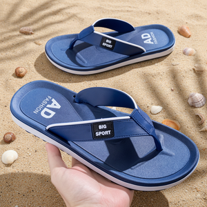 Men's Blue <strong>White</strong> <strong>Flip</strong> <strong>Flops</strong> Thong Style Non-Slip Thick Sole Sport Beach Slippers Wholesale OEM ODM - Product Image 1