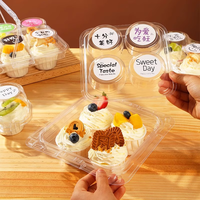 Boîte à Cupcake de livraison directe d'usine Blister Transparent Muffin Cup Dessert Boîte d'emballage Portable 1/2/4/6 tasses Mousse Cup