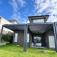 Pavillon extérieur moderne en aluminium avec toit imperméable, facile à installer, durable, adapté aux jardins européens