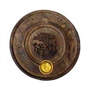 Soporte de incienso de madera hecho a mano, placa redonda de incienso, decoración ecológica para el hogar, quemador de incienso - Product Image 1