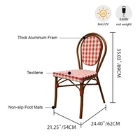 Chaise de salle à manger empilable de luxe à la française Garden Paris Wikcer en rotin chaise de salle à manger d'extérieur pour restaurant