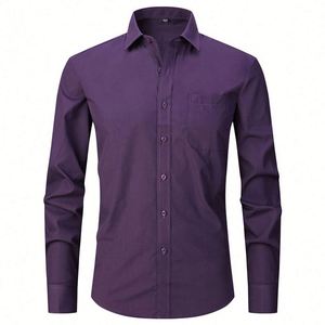 Design High Quality Polyester Buttons <b>Shirt</b> Fashion Long Sleeve Customized Wholesale L00 % Cotton Leisure Leather - Product Image 3