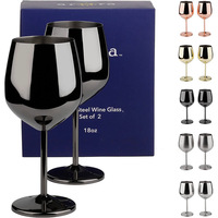 Verre à vin rouge, flûtes à champagne dorées incassables en acier inoxydable, verrerie vintage personnalisée, gobelet, mug de 17 oz