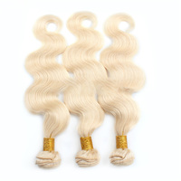Pas cher Halo vietnamien vierge brut naturel 613 miel blond bouclé 100% vrais cheveux humains vague de corps trame faisceaux Extensions vendeur