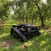 Robot Pemotong Rumput Remote Control Zero Turn Crawler 15HP bensin untuk Kebun Rumah Pertanian Industri Penyiangan